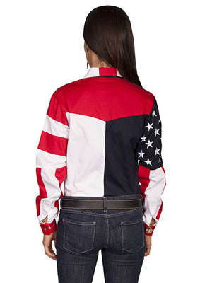 Women's Western Shirt Collection: Scully Patriot Stars and Stripes Long Sleeves