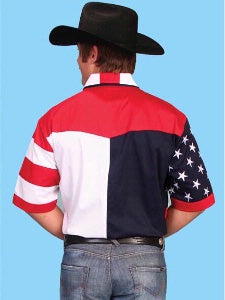 Scully Leather Co. Men's Patriotic Shirt Short Sleeves Front