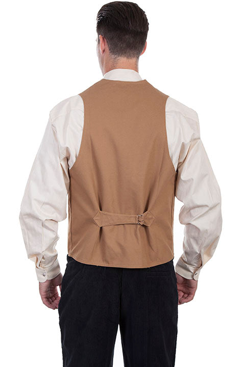 Scully Men's Old West Rangewear Vest Tan Back