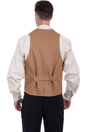 Scully Men's Old West Rangewear Vest Tan Back