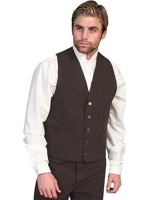Scully Men's Old West Rangewear Vest Walnut Front