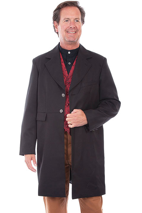 Scully Rangewear Old West 100% Poly Black Frock Coat Front