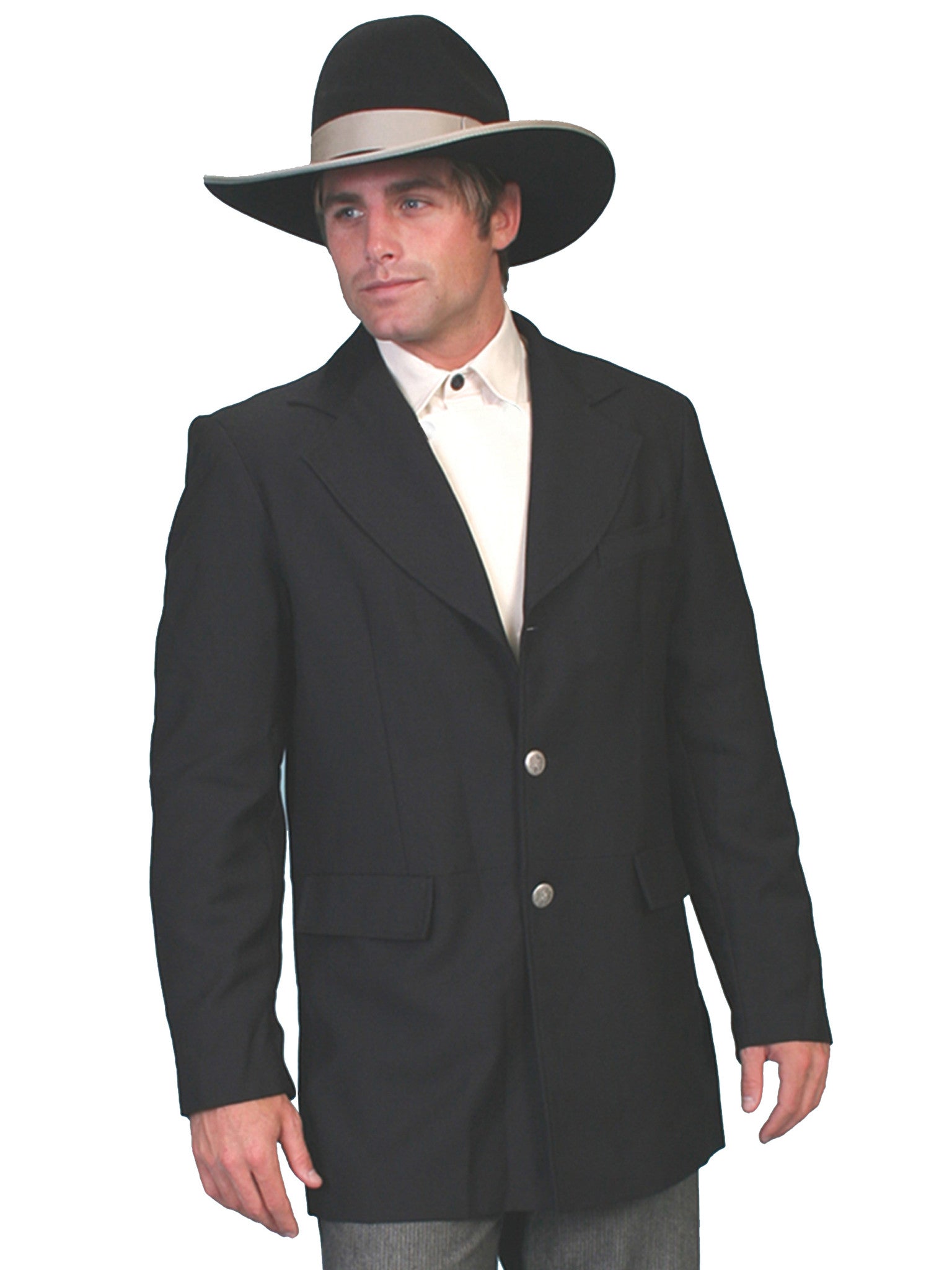 Scully Mens Old West Rangewear Classic Black Jacket Front
