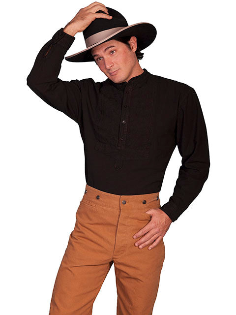 Scully Men's Old West Rangewear Cotton Bib Black Front