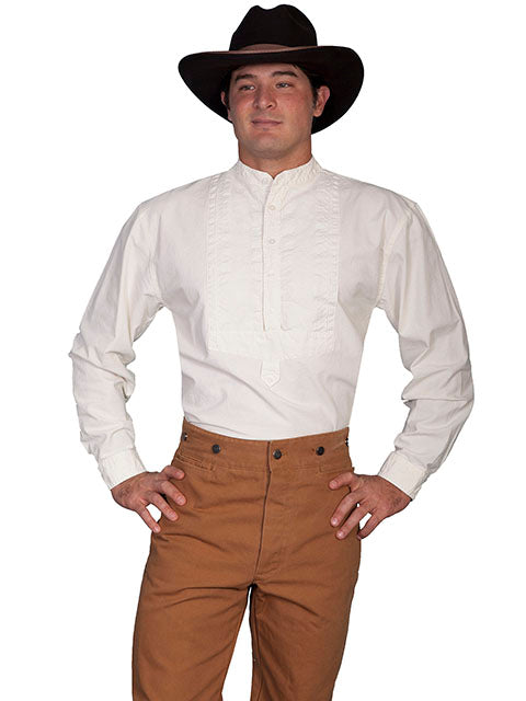 Scully Men's Old West Rangewear Cotton Bib Ivory Front