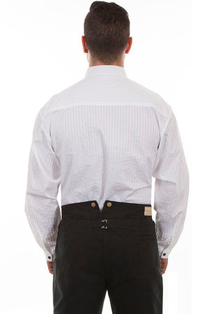 Scully Men's Rangewear Old West Shirt Tone on Tone Stripes White Back