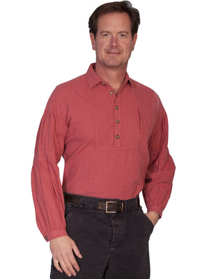 Scully Men's Rangewear Old West Shirt Dealer Banded Sleeves Cayenne Front