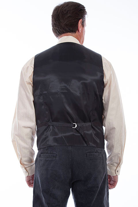 Scully Men's Rangewear Herringbone Double Breasted Vest Grey Front
