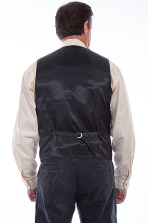Scully Men's Rangewear Herringbone Double Breasted Vest Grey Back
