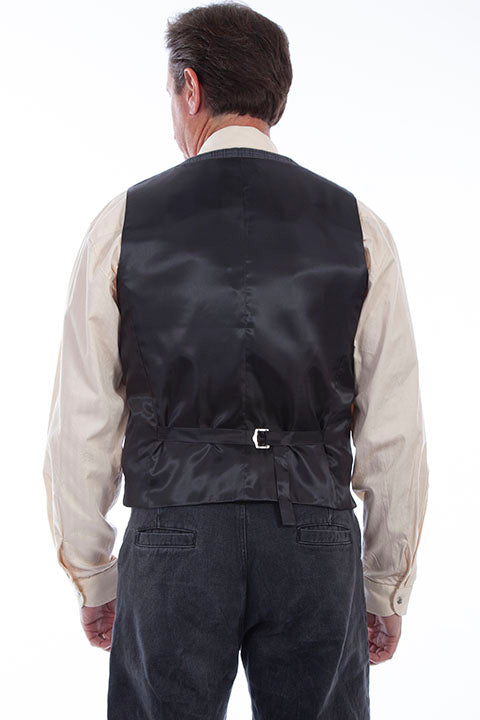 Scully Old West Men's Rangewear Charcoal Plaid Vest