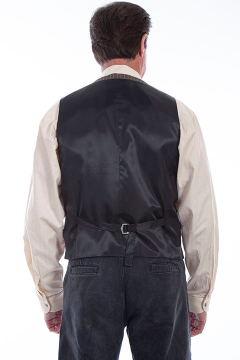 Scully Old West Men's Rangewear Pinstripe Heather Grey Vest Back