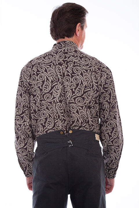Scully Men's Rangewear Abstract Paisley Brown Back #719327