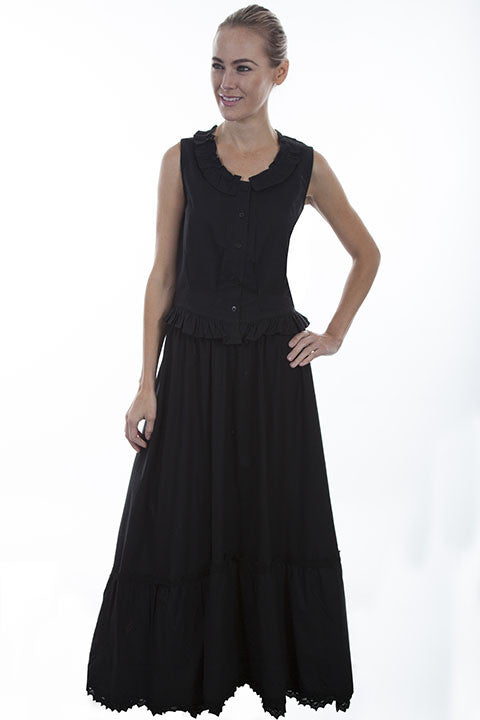Old West Collection Petticoat Rangewear Ladies Black Front