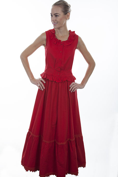Old West Collection Petticoat Rangewear Ladies Red Front