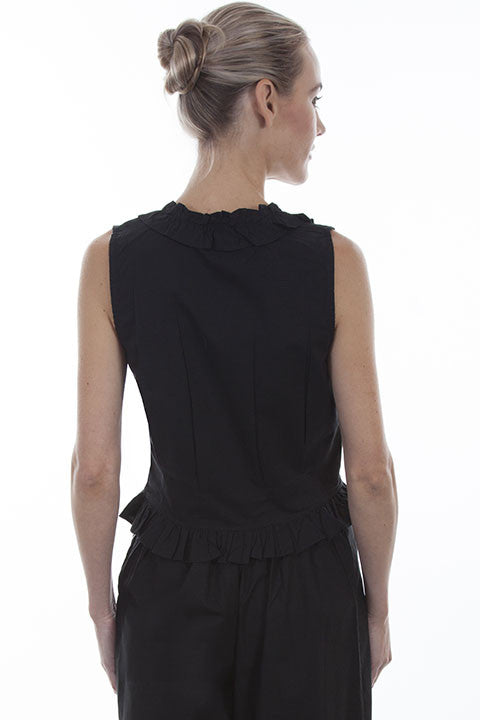 Scully Ladies Rangewear Cotton Camisole Black Button Front Back
