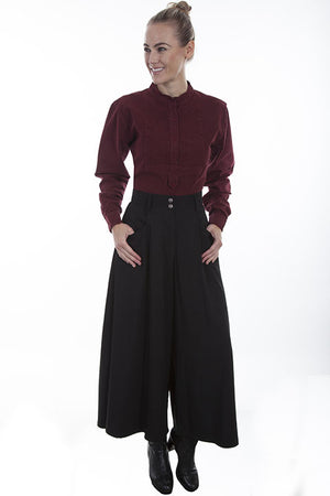 Old West Collection Split Skirt Pant Rangewear Black Front