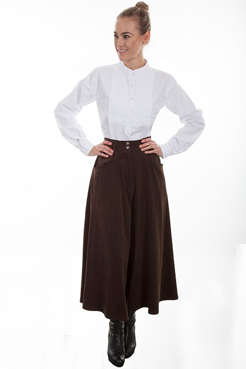 Old West Collection Split Skirt Pant Rangewear Brown Front