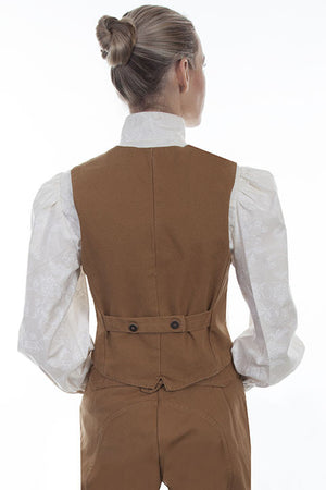 Scully Rangewear Old West Collection Canvas Vest Tan Back