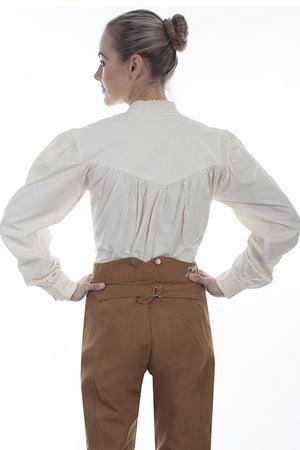 Old West Collection Top Rangewear Pullover Work Shirt Ivory Back