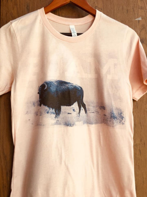 Original Cowgirl Clothing Ladies' T-Shirt ROAM Buffalo Peach