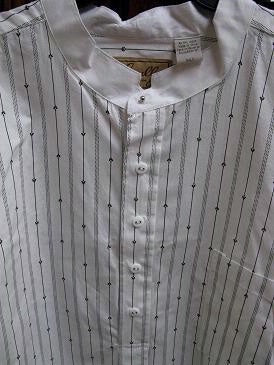 Scully Men's Old West Rangewear Tombstone Collar Shirt White with Black Stripes Front
