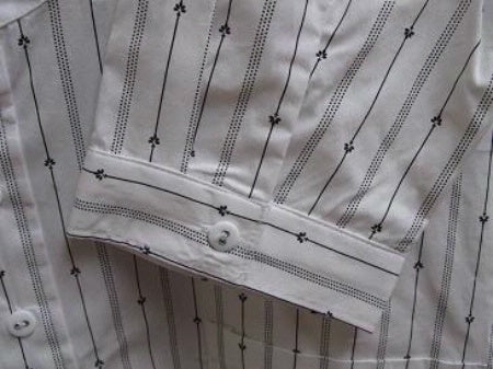 Scully Men's Old West Rangewear Tombstone Collar Shirt White with Black Stripes Cuff