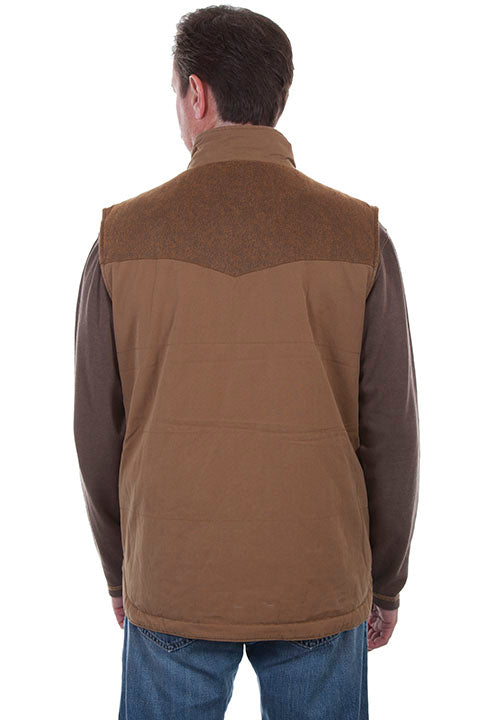 Men's Farthest Point Canvas Vest Tan Back 