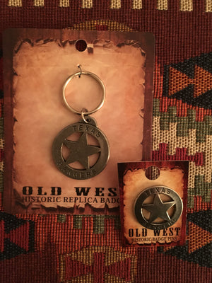 Historic Replica Badge Texas Rangers Star Mini Badge, Key Chain