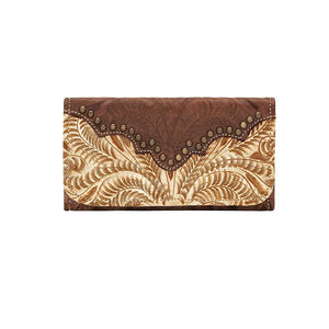 American West Handbag Annie's Secret Collection: Leather Tri-Fold Western Wallet