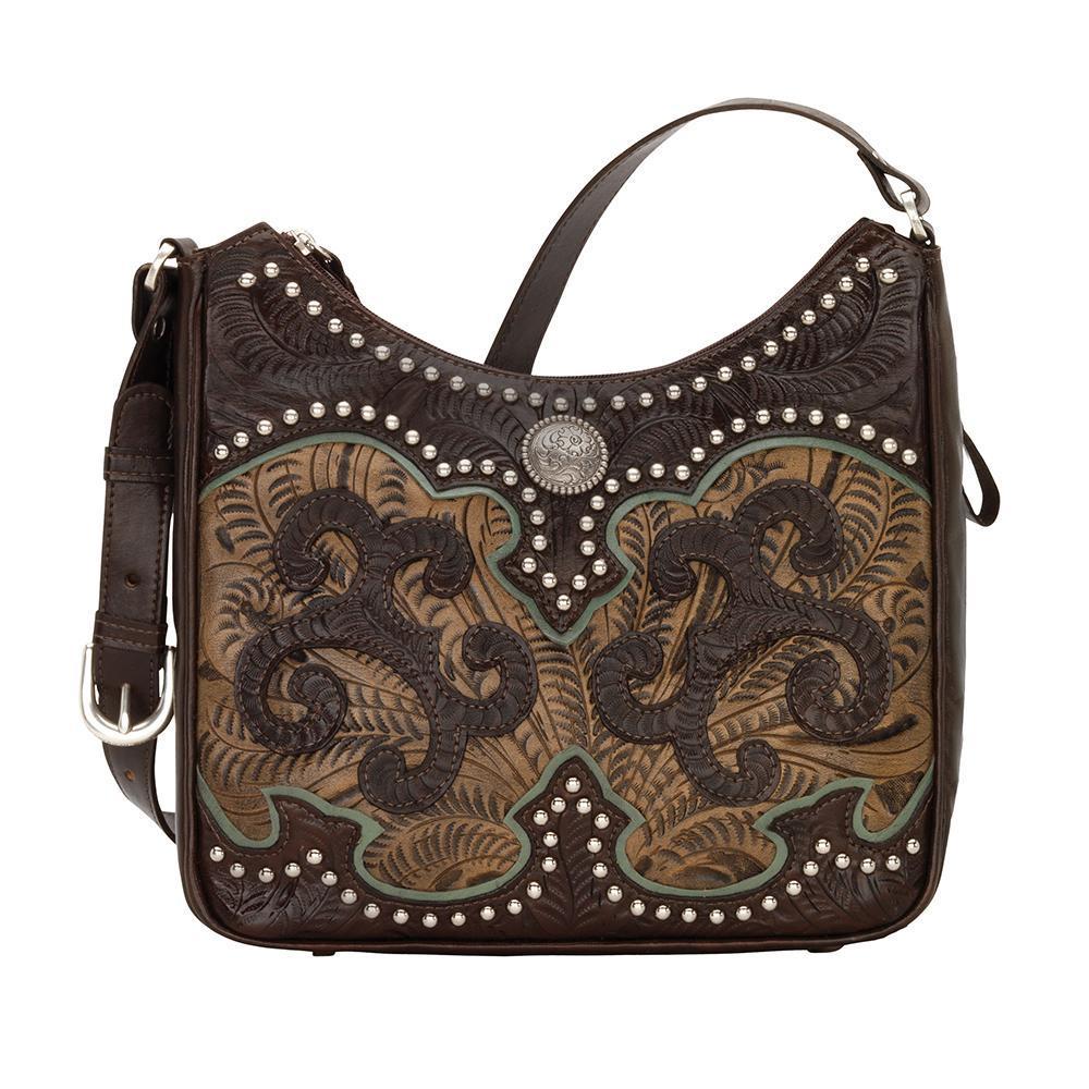 American West Annie's Secret Concealed Carry Shoulder Bag Front Chocolate