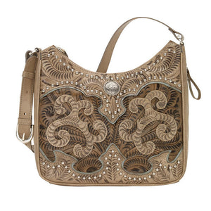 American West Annie's Secret Concealed Carry Shoulder Bag Front Sand