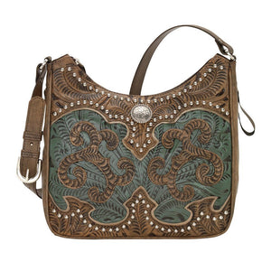 American West Annie's Secret Concealed Carry Shoulder Bag Front Turquoise