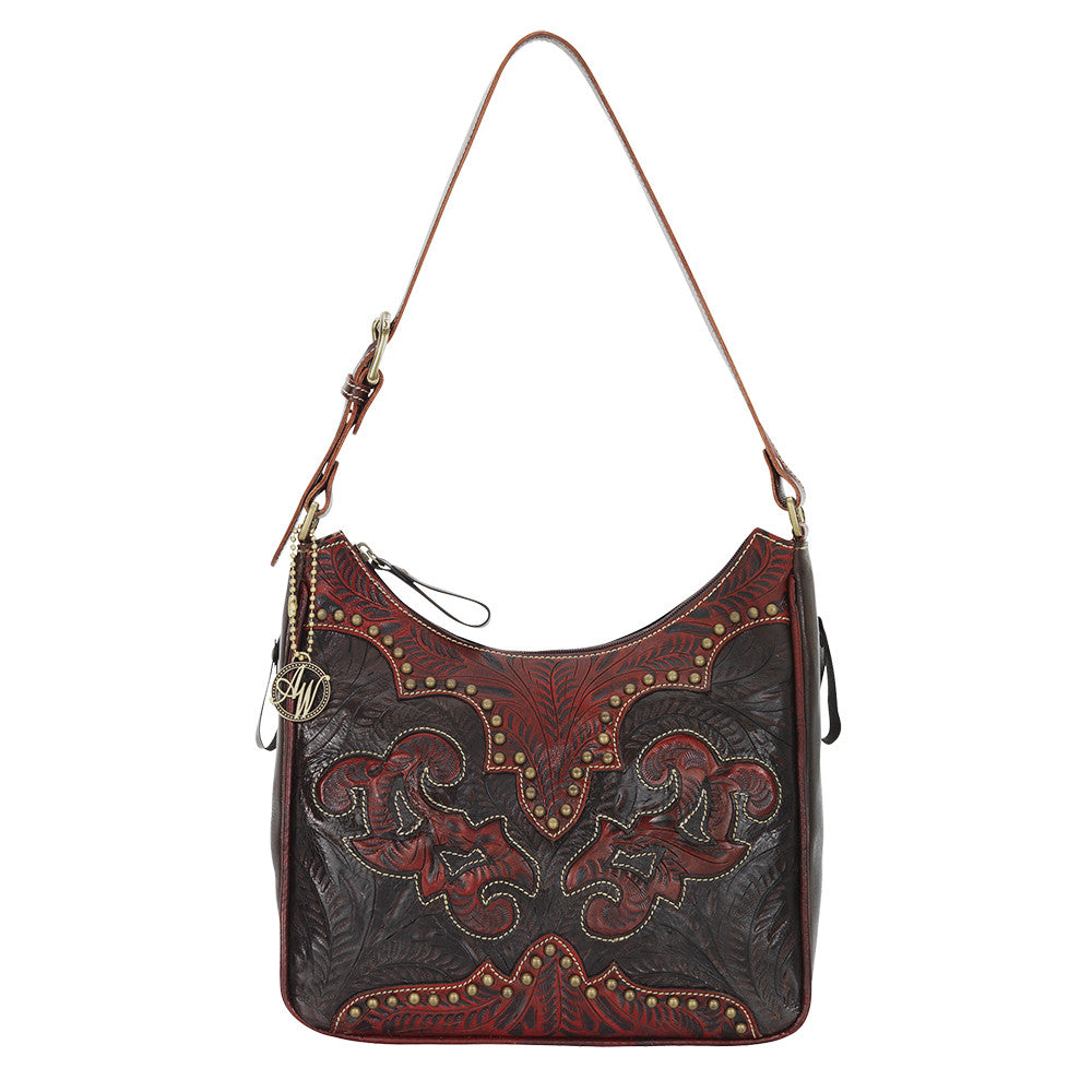 American West Handbag, Annie's Secret Collection, Shoulder Bag, Front Crimson