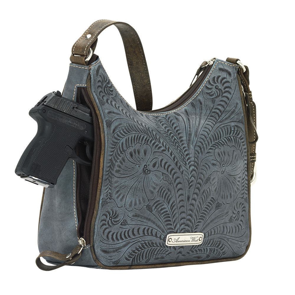American West Handbag, Annie's Secret Collection, Shoulder Bag, Gun, Denim Blue