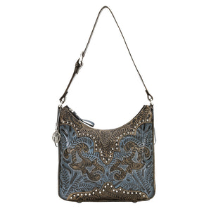 American West Handbag, Annie's Secret Collection, Shoulder Bag, Front, Denim Blue