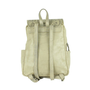 American West Lariats & Lace Leather Backpack Sand Back