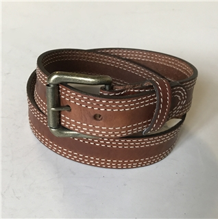 Rockmount Ranch Wear Accessory Triple Stitch Leather Belt Tan