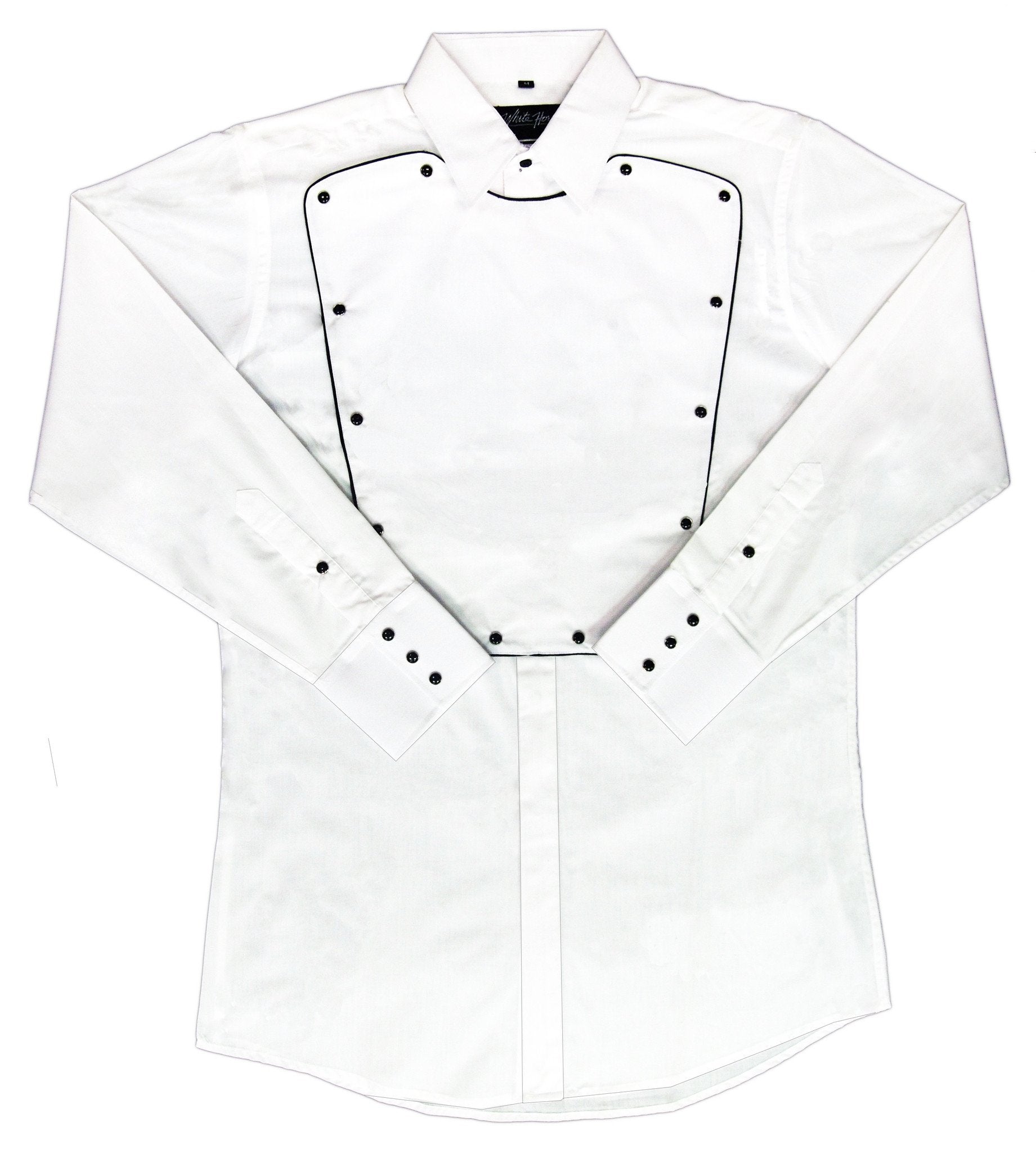 White Horse Apparel Men's Western Bib Shirt White