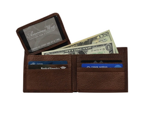 American West Men's Collection: Leather Bi-Fold Western Wallet Tooled