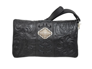 American West Grab and Go Foldover Crossbody Black