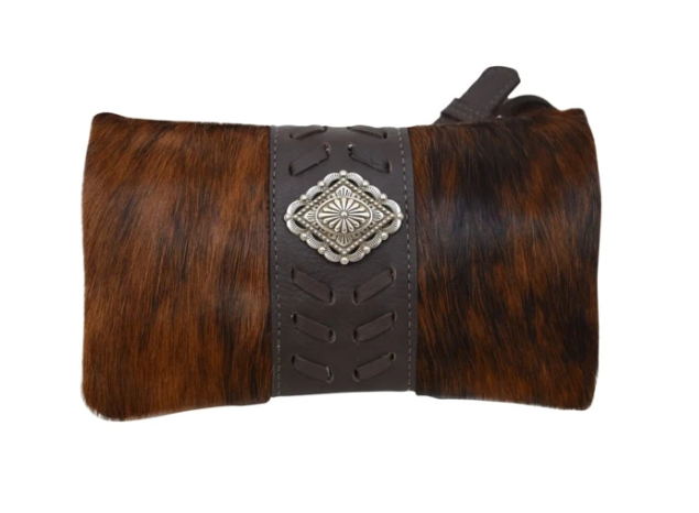 American West Grab and Go Foldover Crossbody Pony Hair on Hide