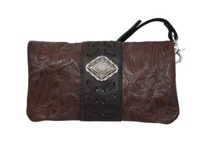 American West Grab and Go Foldover Crossbody Brown
