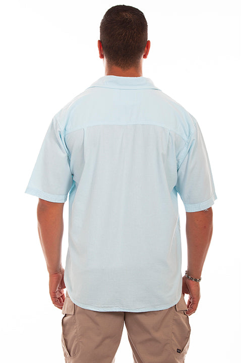 Farthest Point Collection Short Sleeve Calypso Aqua Sky Front