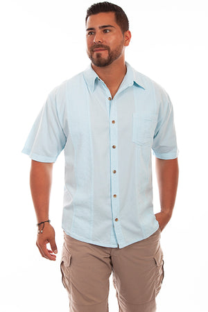 Farthest Point Collection Short Sleeve Calypso Aqua Sky Front