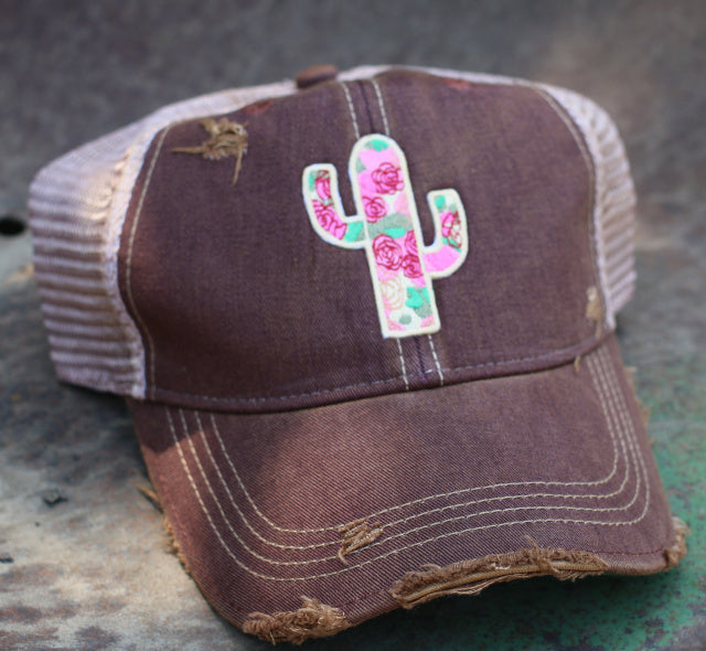 Original Cowgirl Clothing Cap Rose Cactus Maroon