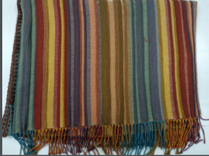 Rhonda Stark Italian Knit Shawl Serape Stripe Carnival