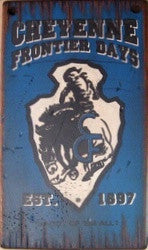 Western Wall Sign Rodeo: Cheyenne Frontier Days Blue