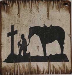 Western Wall Sign Faith: Cowboy's Prayer