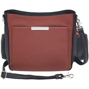 Concealed Carry Slim Crossbody Bag Cinnamon and Black Front