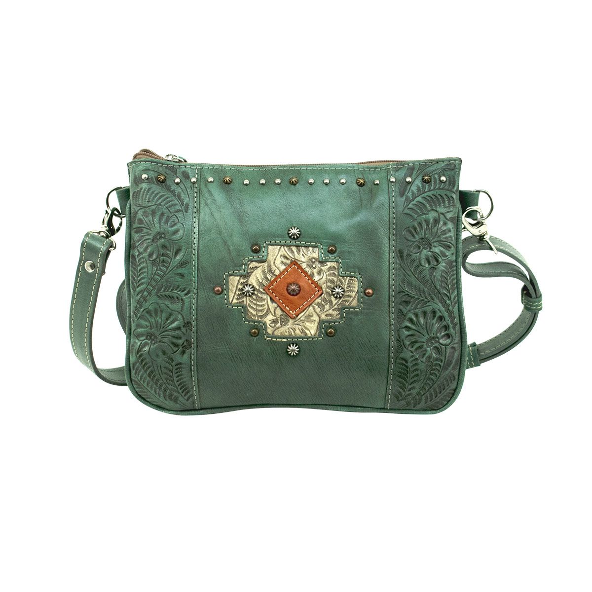 Montana West Concealed Carry Studs and Conchos Crossbody Purse - Burgu — AJ  Tack